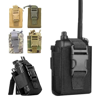 Durable 600D MOLLE Radio Holder Tactical Waist Carry Walkie Talkie Pouch