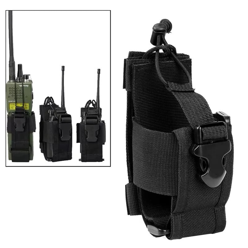 Durable 600D MOLLE Radio Holder Tactical Waist Carry Walkie Talkie Pouch