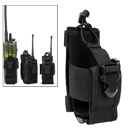 Durable 600D MOLLE Radio Holder Tactical Waist Carry Walkie Talkie Pouch