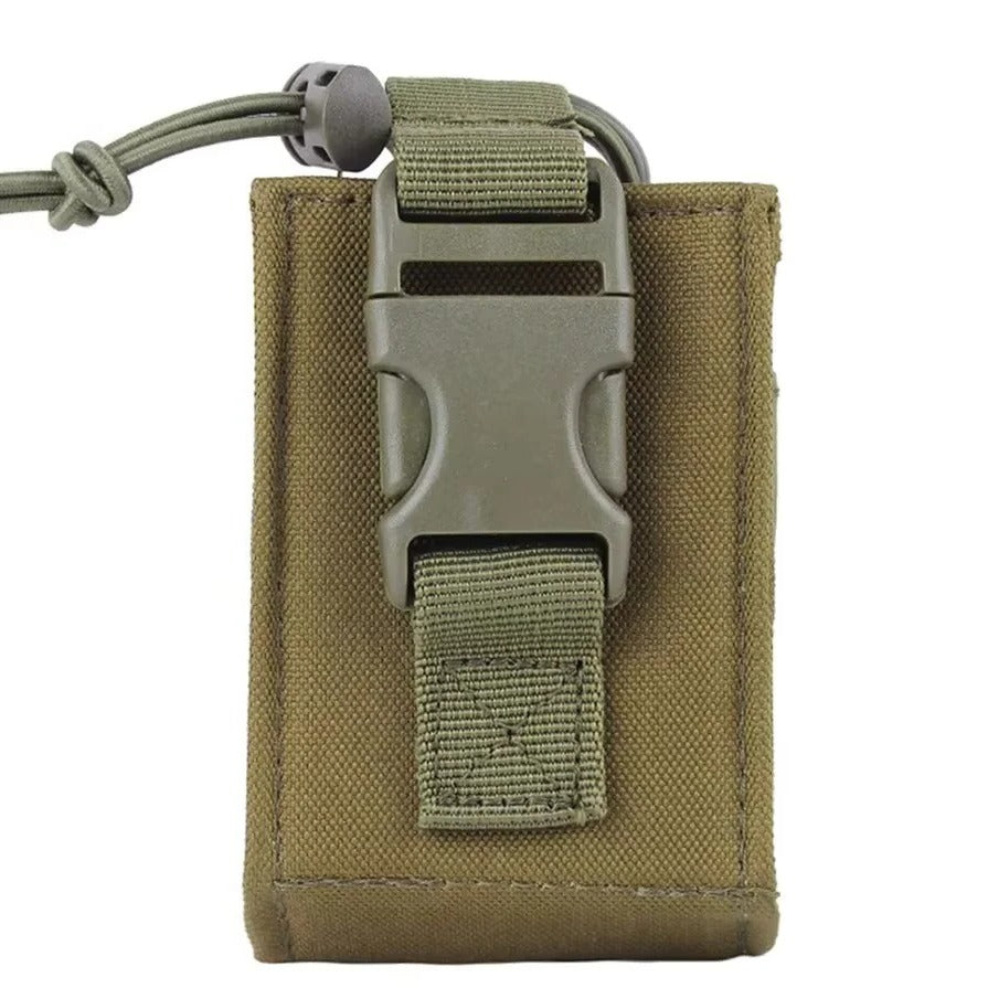 Durable 600D MOLLE Radio Holder Tactical Waist Carry Walkie Talkie Pouch