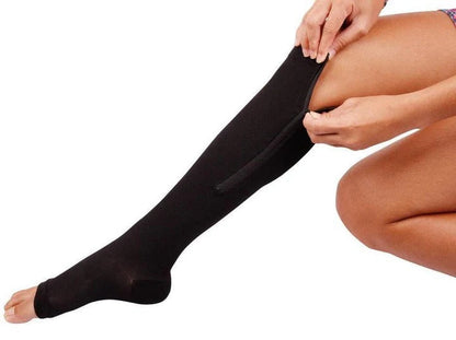 Easy-Wear Zipper Compression Socks – Firm 20-30 mmHg Support
