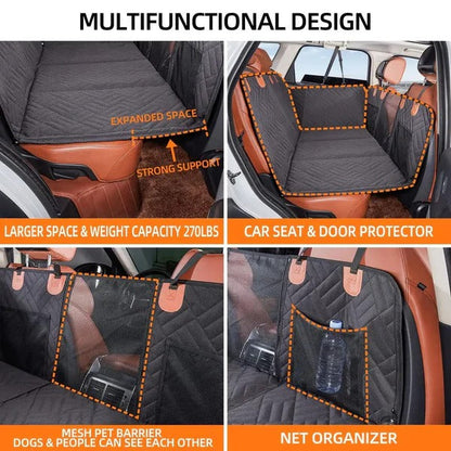 Durable Dog Car Seat Cover with Hard Base for Stability