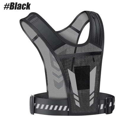 Adjustable Reflective Running Vest with Secure Phone Pocket