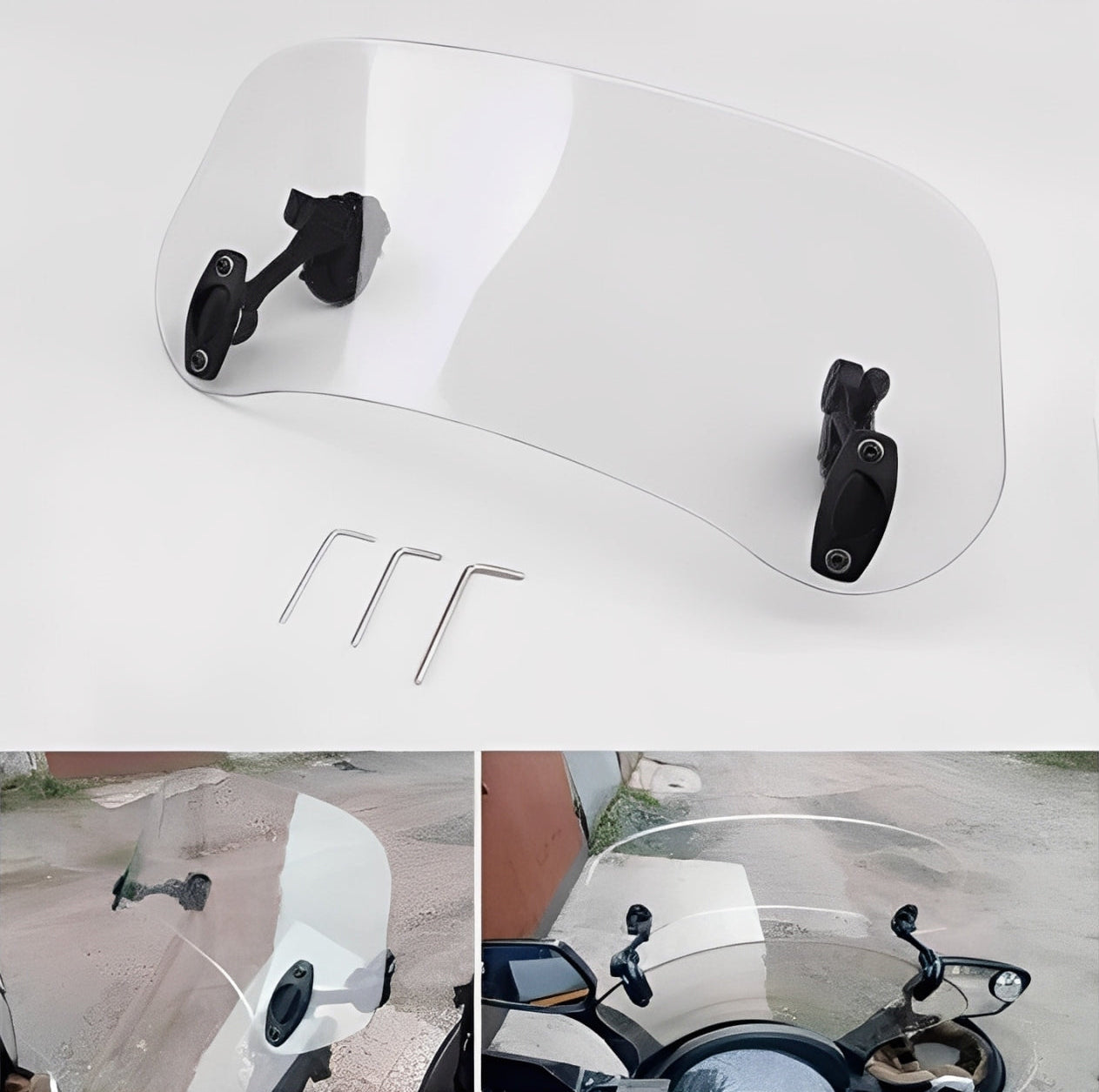 Adjustable Touring Windshield Extension for Motorcycles