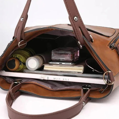 Classic Leather Handbag with Minimalist Design