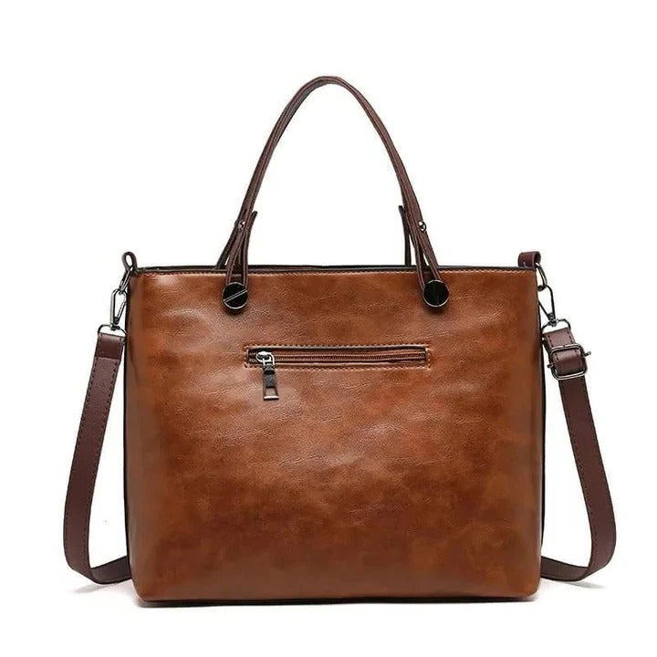 Classic Leather Handbag with Minimalist Design