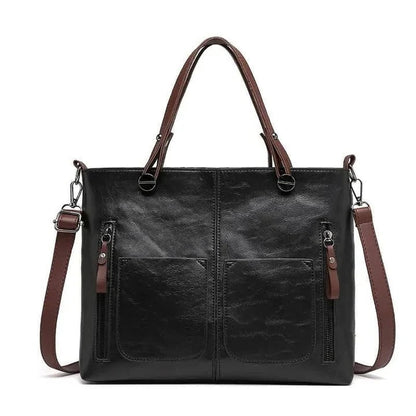 Classic Leather Handbag with Minimalist Design