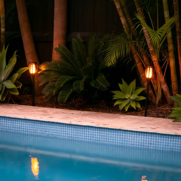 Solar Flame Torch Lights, Set of 2