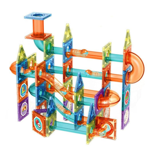 DIY Magnetische Magna Tiles Murmelbahn Rad Bau Spielzeug Pädagogisches Spielzeug für 6 Jahre Alt