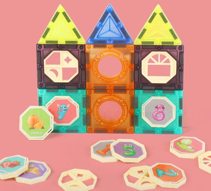 DIY Magnetische Magna Tiles Murmelbahn Rad Bau Spielzeug Pädagogisches Spielzeug für 6 Jahre Alt