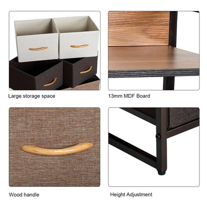 Kindercommode - Kindercommode voor Kinderkamer - Jongenscommode voor Babykamer - Kast met Stoffen Lades voor Kinderen