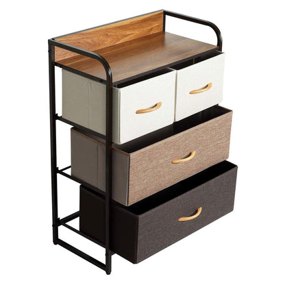 Kindercommode - Kindercommode voor Kinderkamer - Jongenscommode voor Babykamer - Kast met Stoffen Lades voor Kinderen