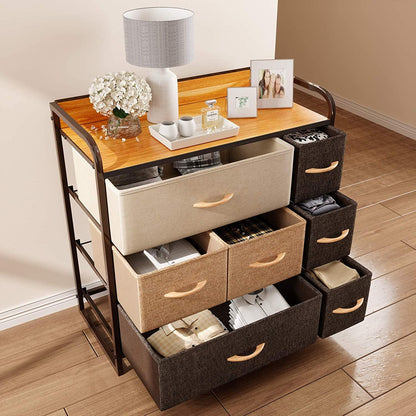 Kindercommode - Kindercommode voor Kinderkamer - Jongenscommode voor Babykamer - Kast met Stoffen Lades voor Kinderen