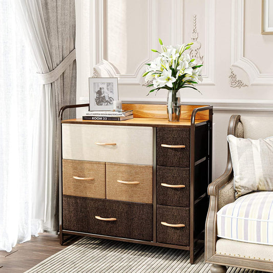 Kindercommode - Kindercommode voor Kinderkamer - Jongenscommode voor Babykamer - Kast met Stoffen Lades voor Kinderen