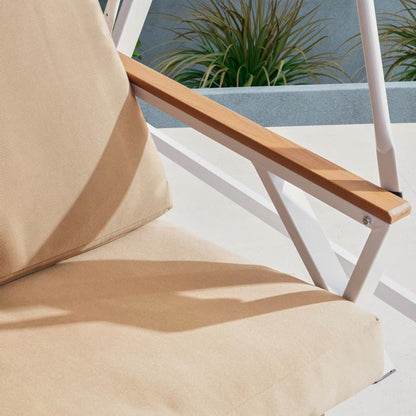 Averra 3-Seater Brown Outdoor Swing Chair, Steel Frame with Cushions and Canopy