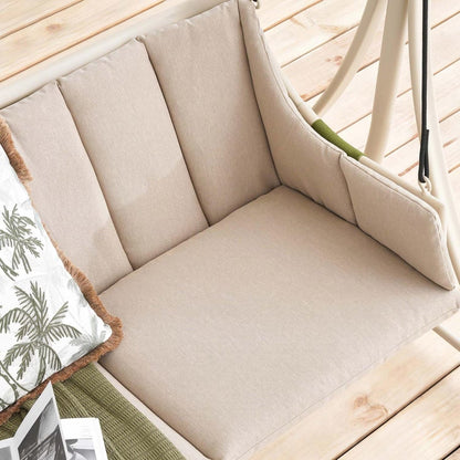 Lunara beige 2-zits buitenschommel met zachte bekleding