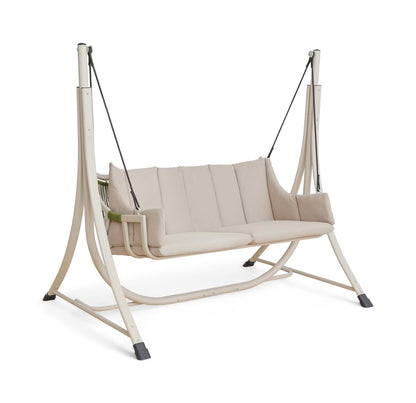 Lunara beige 2-zits buitenschommel met zachte bekleding