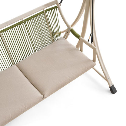 Lunara beige 2-zits buitenschommel met zachte bekleding