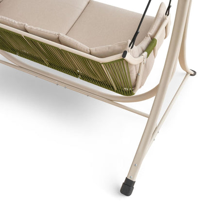 Lunara beige 2-zits buitenschommel met zachte bekleding