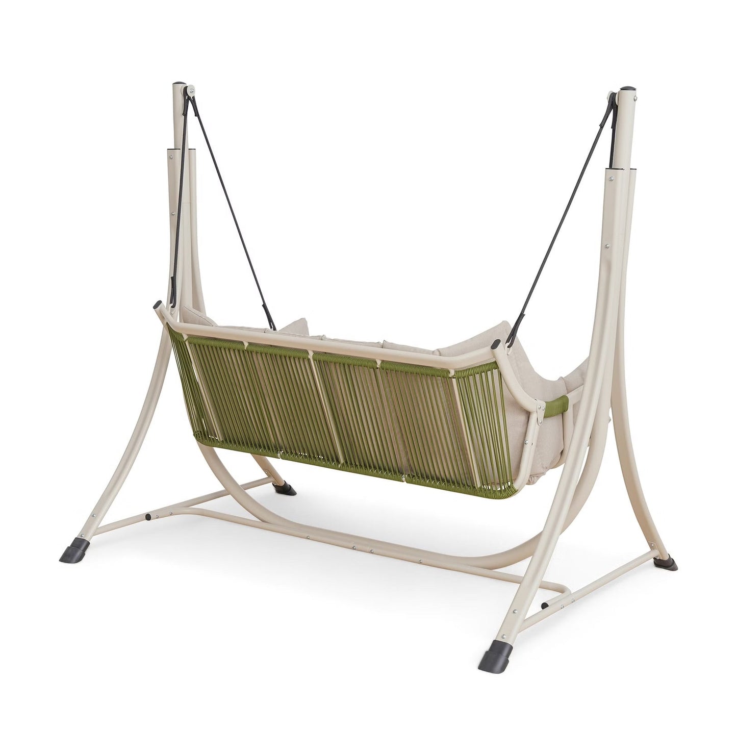 Lunara beige 2-zits buitenschommel met zachte bekleding