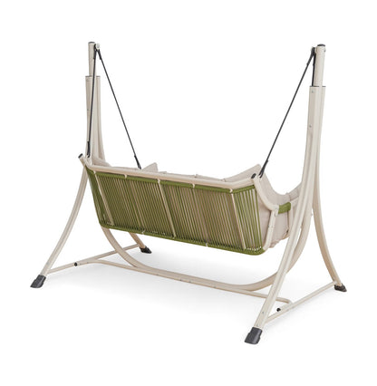 Lunara beige 2-zits buitenschommel met zachte bekleding