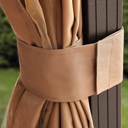 Seranta brun udendørs pavillon med net og aluminiumsramme