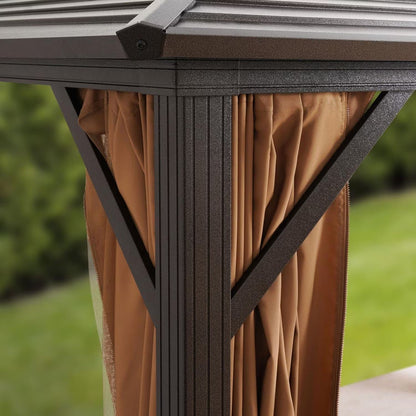 Seranta brun udendørs pavillon med net og aluminiumsramme