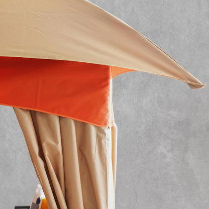 Sorana 3x3m Outdoor Gazebo with Seating and Table, Beige & Orange