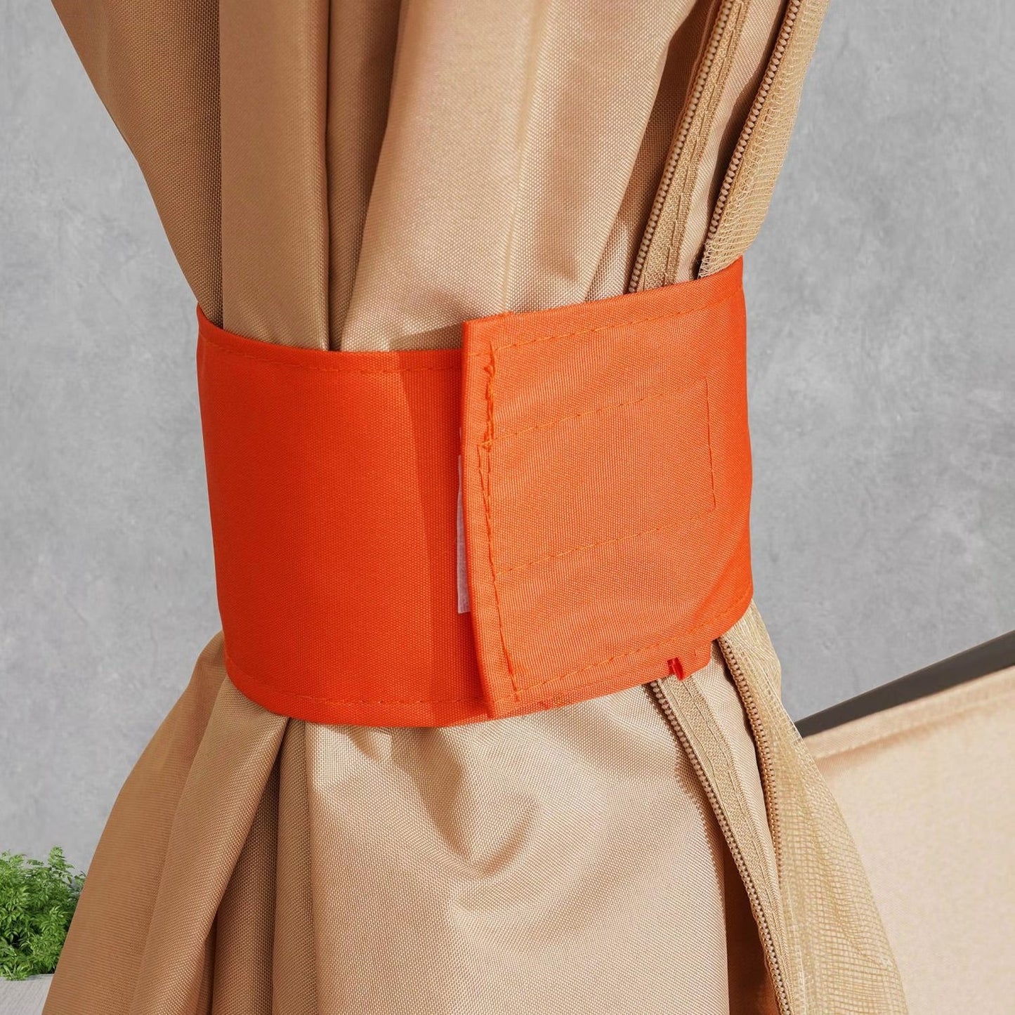 Sorana 3x3m Outdoor Gazebo with Seating and Table, Beige & Orange