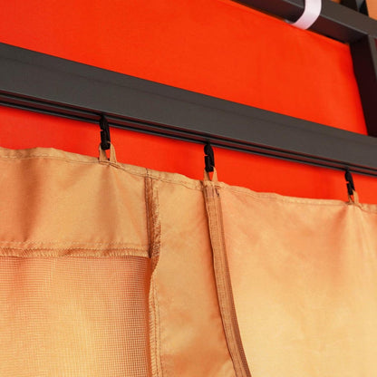 Sorana 3x3m Outdoor Gazebo with Seating and Table, Beige & Orange