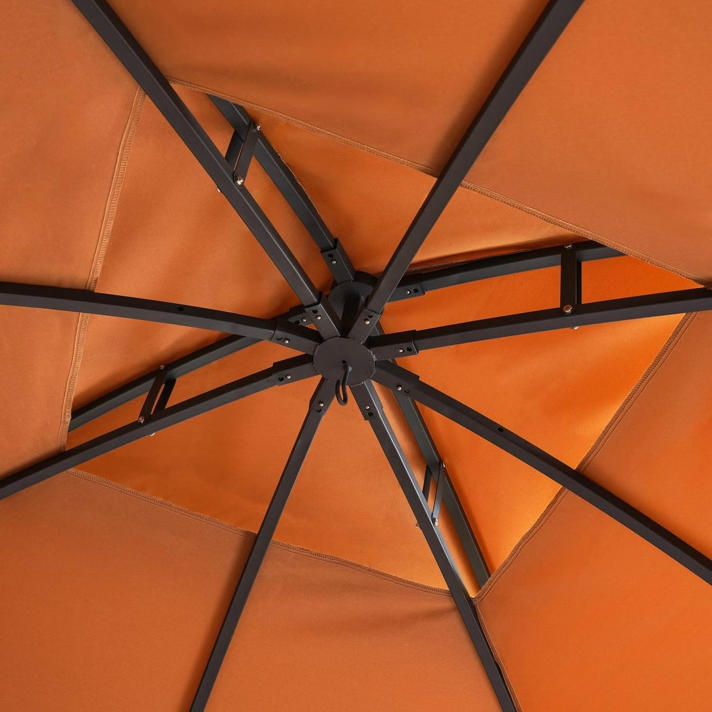 Sorana 3x3m Outdoor Gazebo with Seating and Table, Beige & Orange