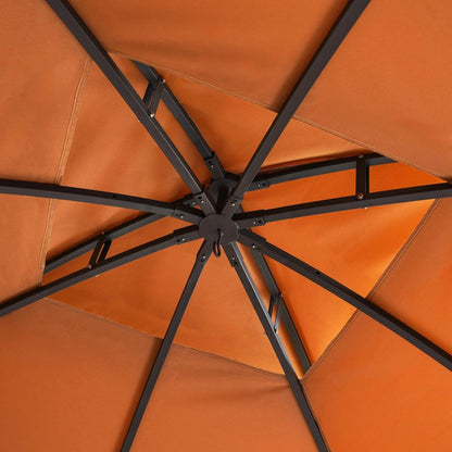 Sorana 3x3m Outdoor Gazebo with Seating and Table, Beige & Orange