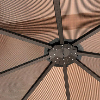 Trevana 3x3m braunes Outdoor-Pavillon mit Netz und Deckenhaken