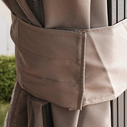 Trevana 3x3m braunes Outdoor-Pavillon mit Netz und Deckenhaken