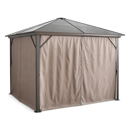 Trevana 3x3m braunes Outdoor-Pavillon mit Netz und Deckenhaken