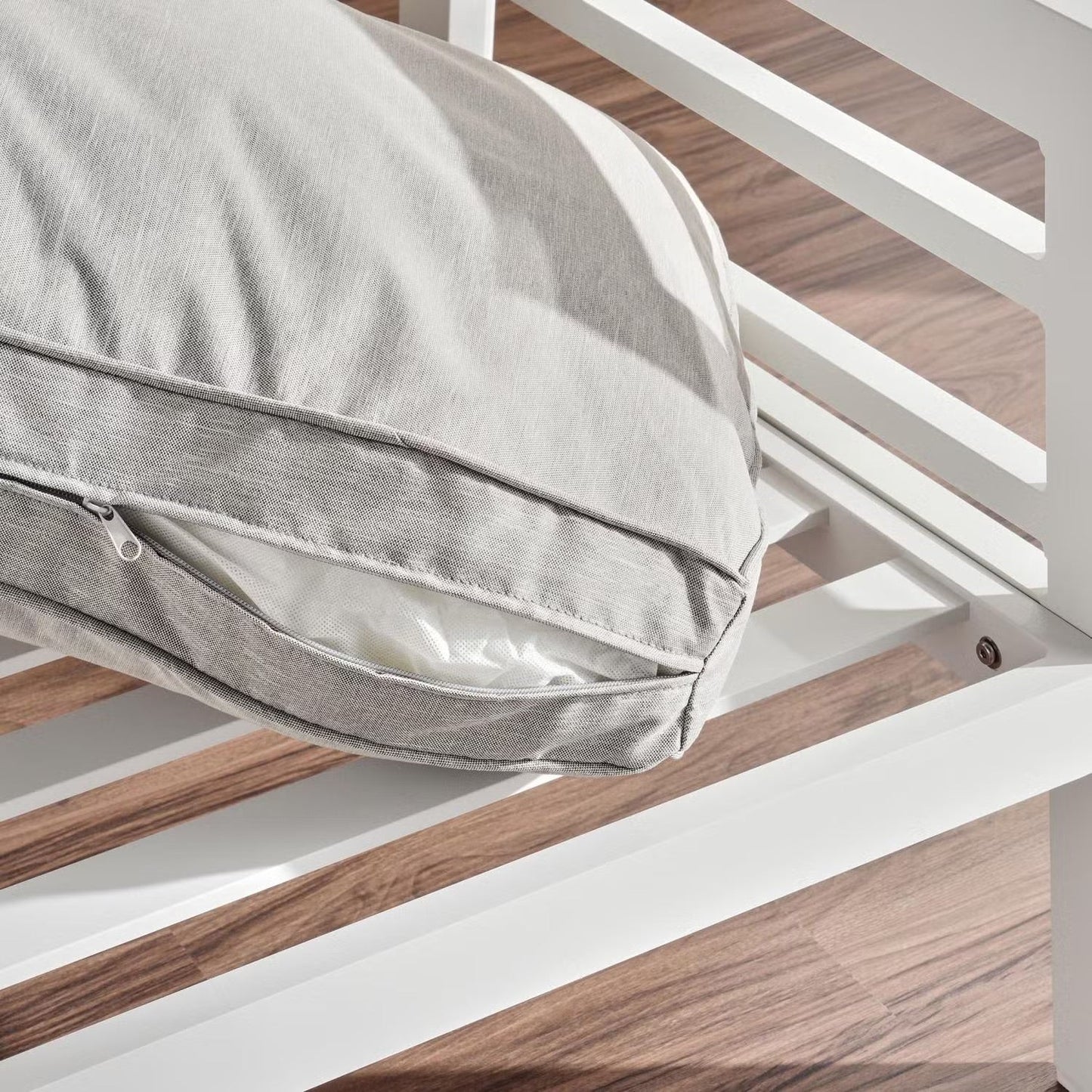 Valencia 5-zits buitenbankstel met bank en hefbare tafel in beige en wit