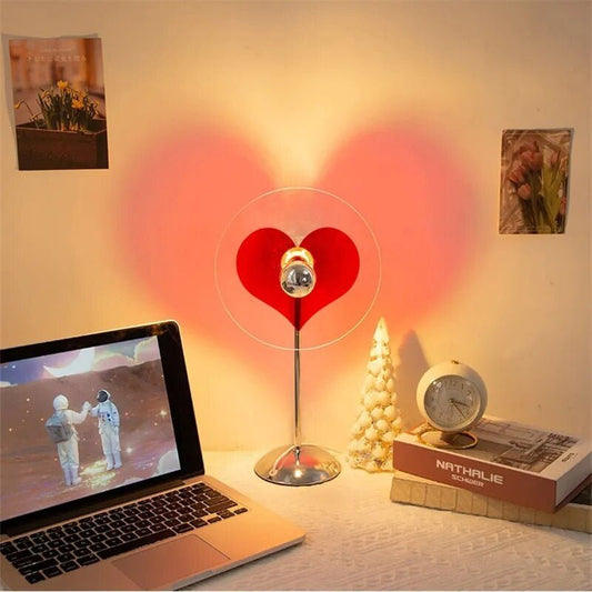 LED Liefdeshartvormige Projector Licht | Romantisch LED Regenboog Sfeerverlichting Nachtlampje
