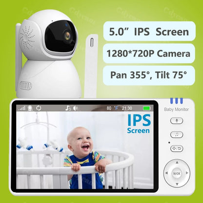 Slimme babyfoon camera met tweerichtingsgesprek – 360° HD-camera met bewegingssensor ideaal voor pasgeborenen en huisdieren
