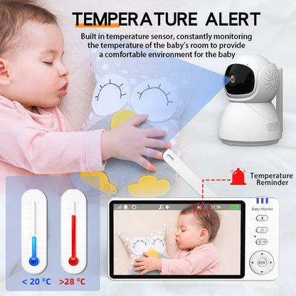 Slimme babyfoon camera met tweerichtingsgesprek – 360° HD-camera met bewegingssensor ideaal voor pasgeborenen en huisdieren