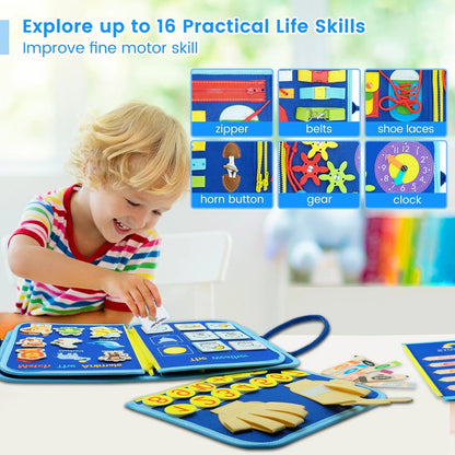 Montessori Busy Board for Toddlers – Interactive Sensory Play and Learning Tool