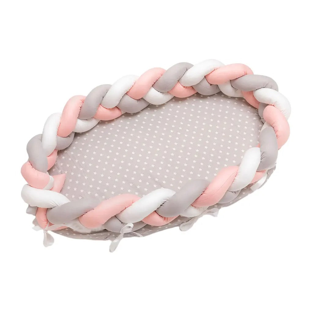 Gezellige Baby Pod – Baby Nest Gebreide Mozesmand voor Pasgeborenen in Zachte Katoen