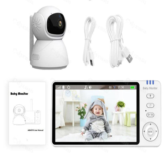 Smart babyalarmkamera med tovejskommunikation – 360° HD-kamera med bevægelsessensor ideel til nyfødte og kæledyr