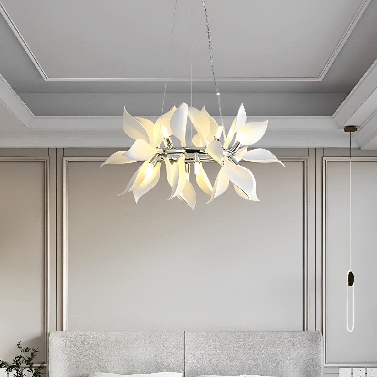 Moderne keramische bloemkunst kroonluchter verlichting