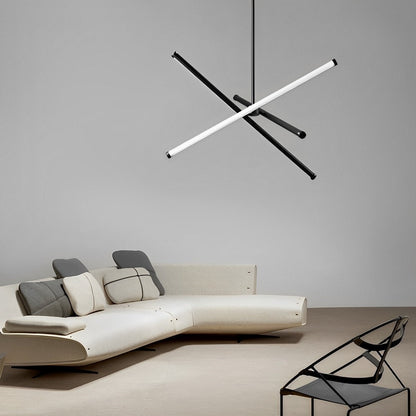 Moderne kroonluchter plafondlamp zwart & wit voor woonkamer