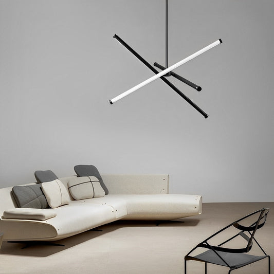 Moderne kroonluchter plafondlamp zwart & wit voor woonkamer