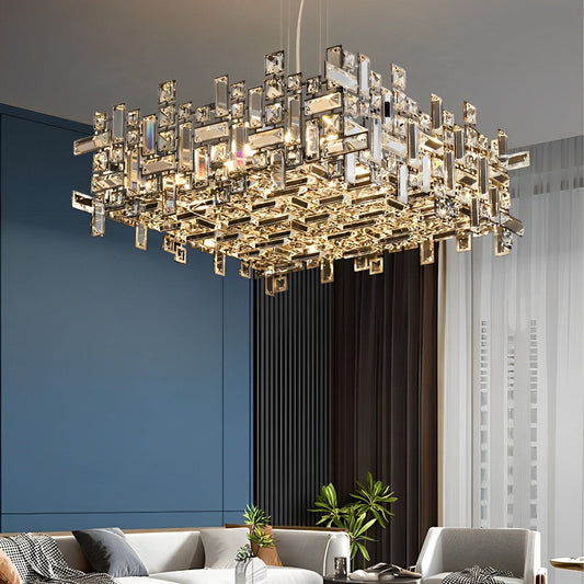 Moderne Luxe Geometrische Schijnende Kristallen Kroonluchter Verlichting