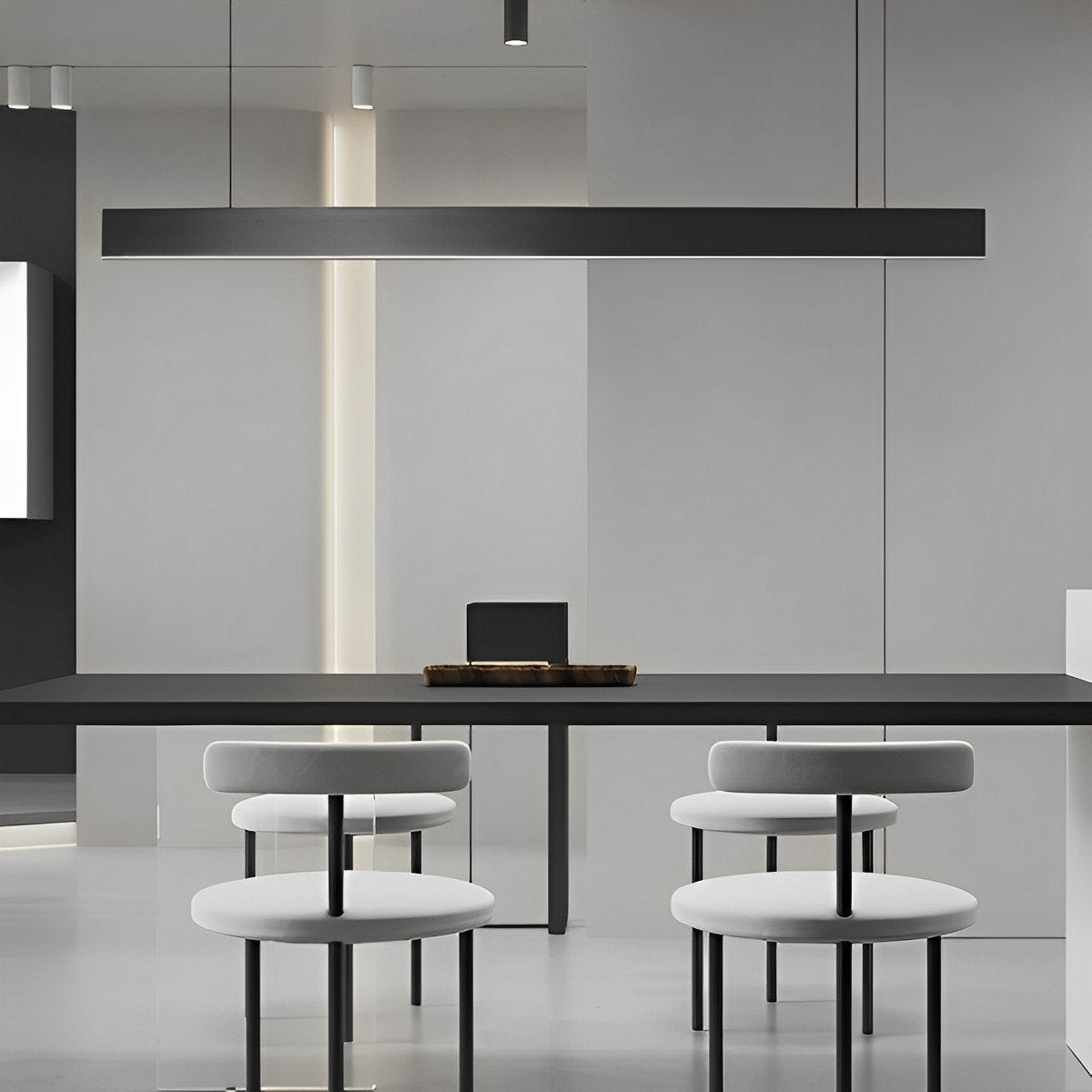 Modern minimalisme zwarte lange industriële plafondlamp voor woonkamer