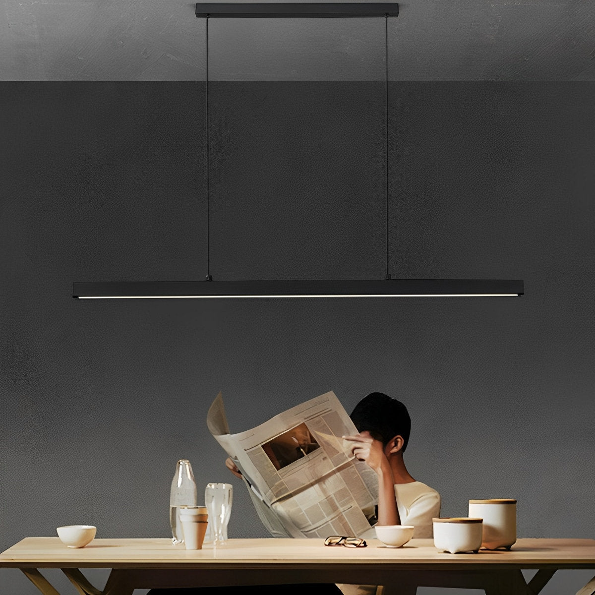 Moderne minimalistische hanglamp LED lange lichtbalk