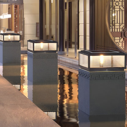Hedendaagse waterdichte buitenpost zonne-hek pilaar dek paal licht