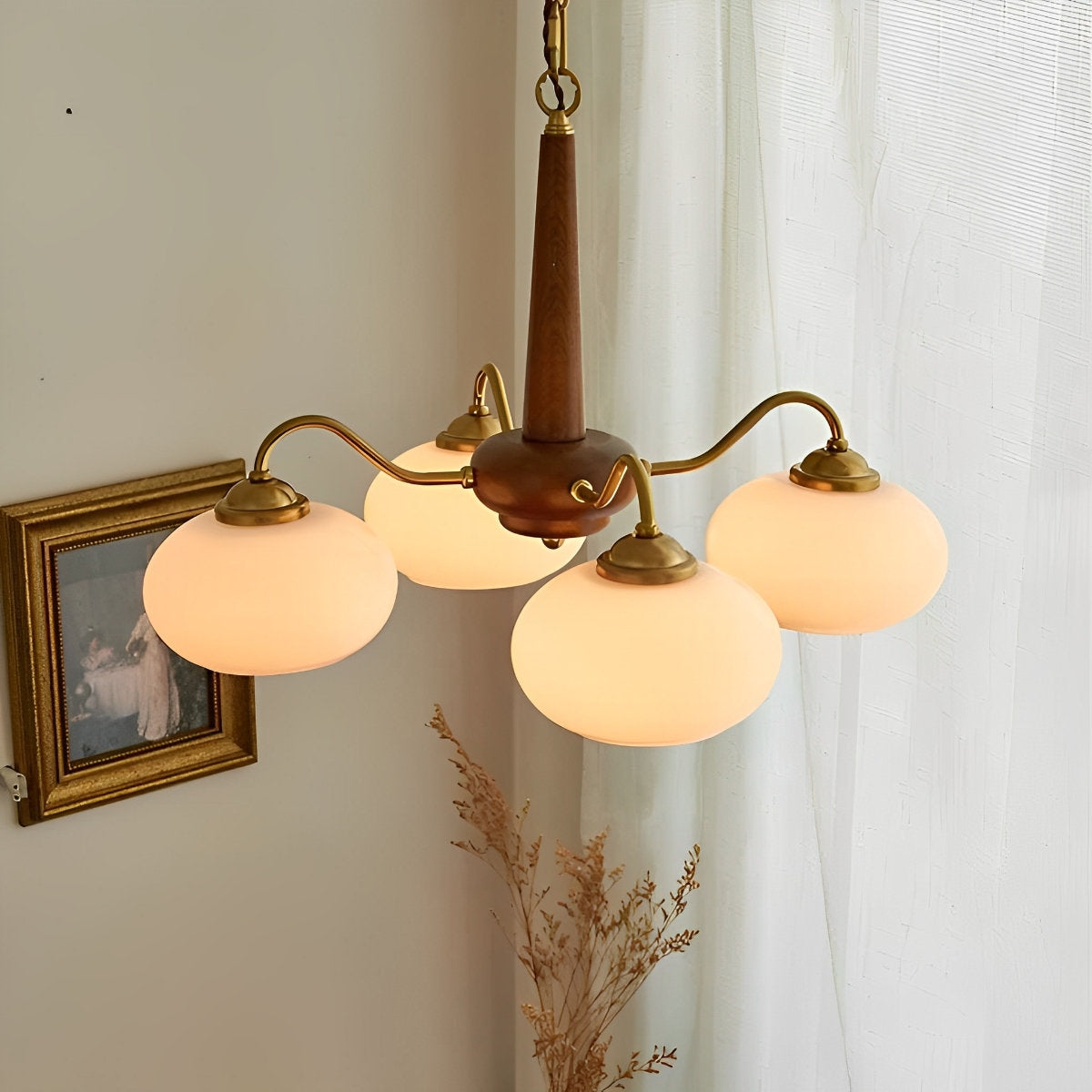 Nordic glazen hout metalen kroonluchter hanglampen